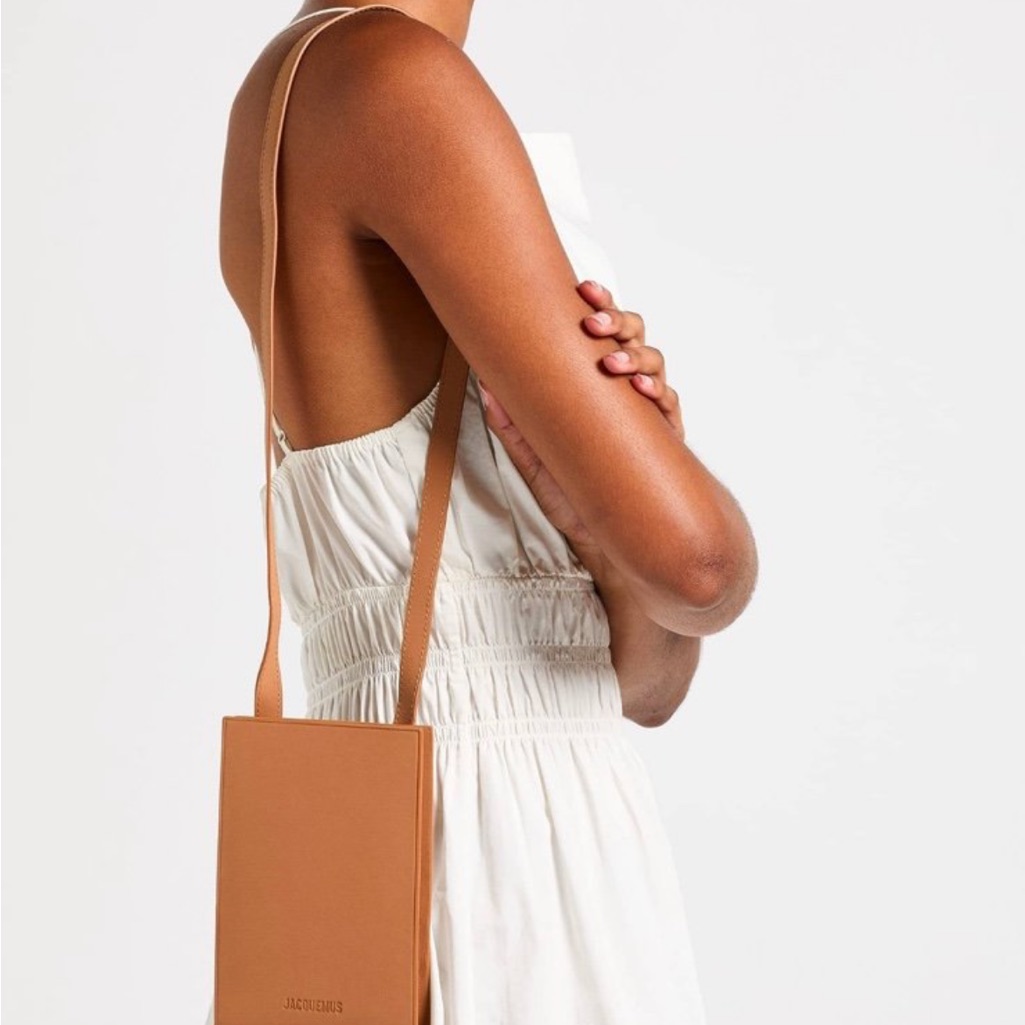 Jacquemus Tan Vertical Leather Crossbody Phone Pouch